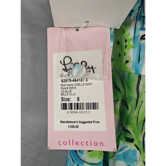 LILLY PULITZER‎ GISELLE SKIRT BELLE VILLA Silk Blend Skirt Handkerchief Hem Sz 8 - Picture 7 of 12
